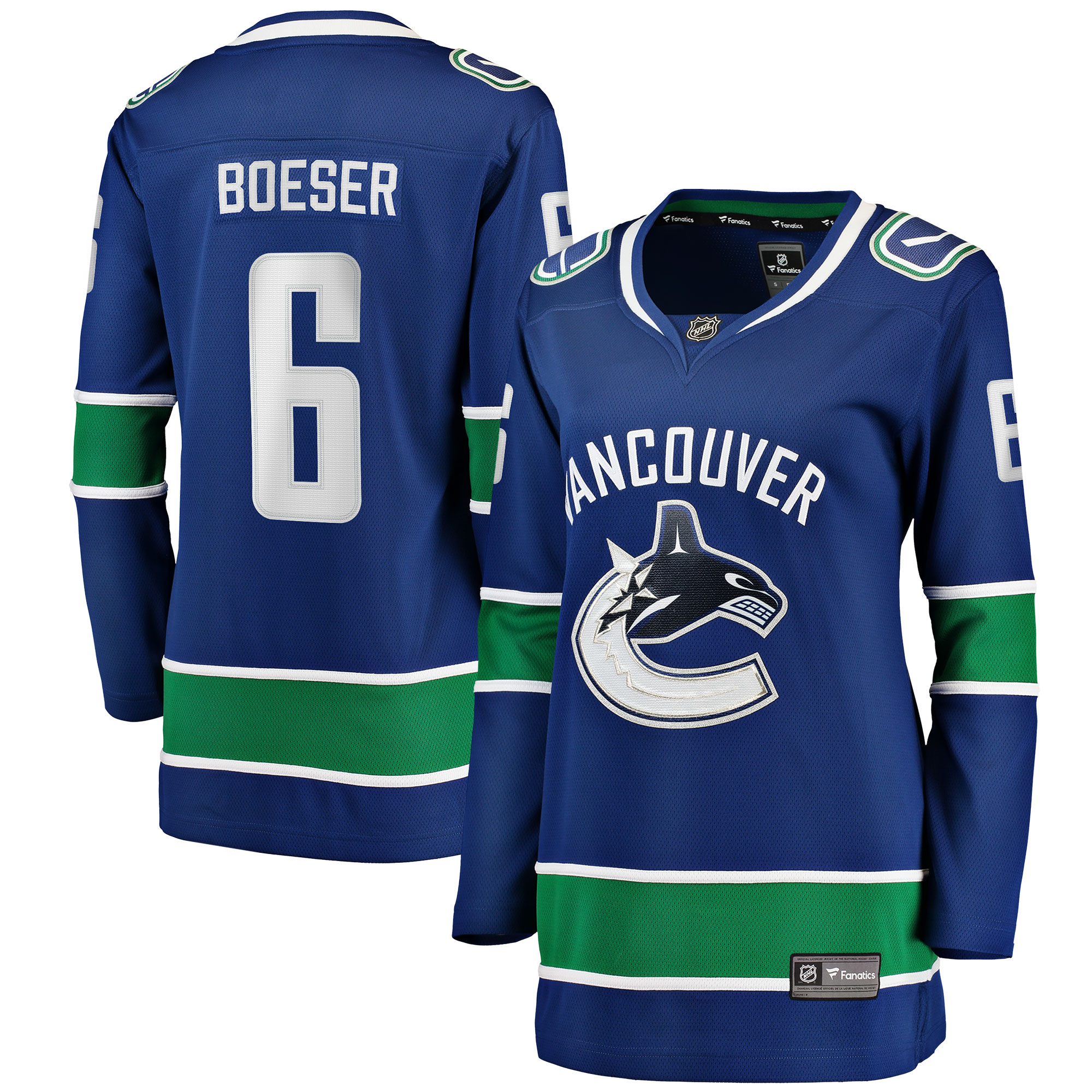 Women's Vancouver Canucks Brock Boeser Blue Home Breakaway Player Jersey