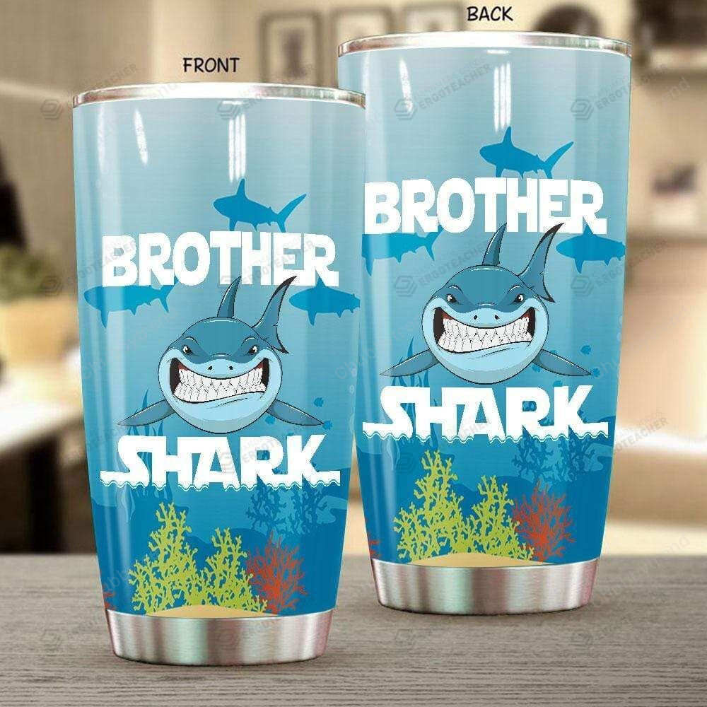 Brother Shark Cutestainless Steel Tumbler, Tumbler Cups For Coffee/Tea, Great Customized Gifts For Birthday Christmas Thanksgiving