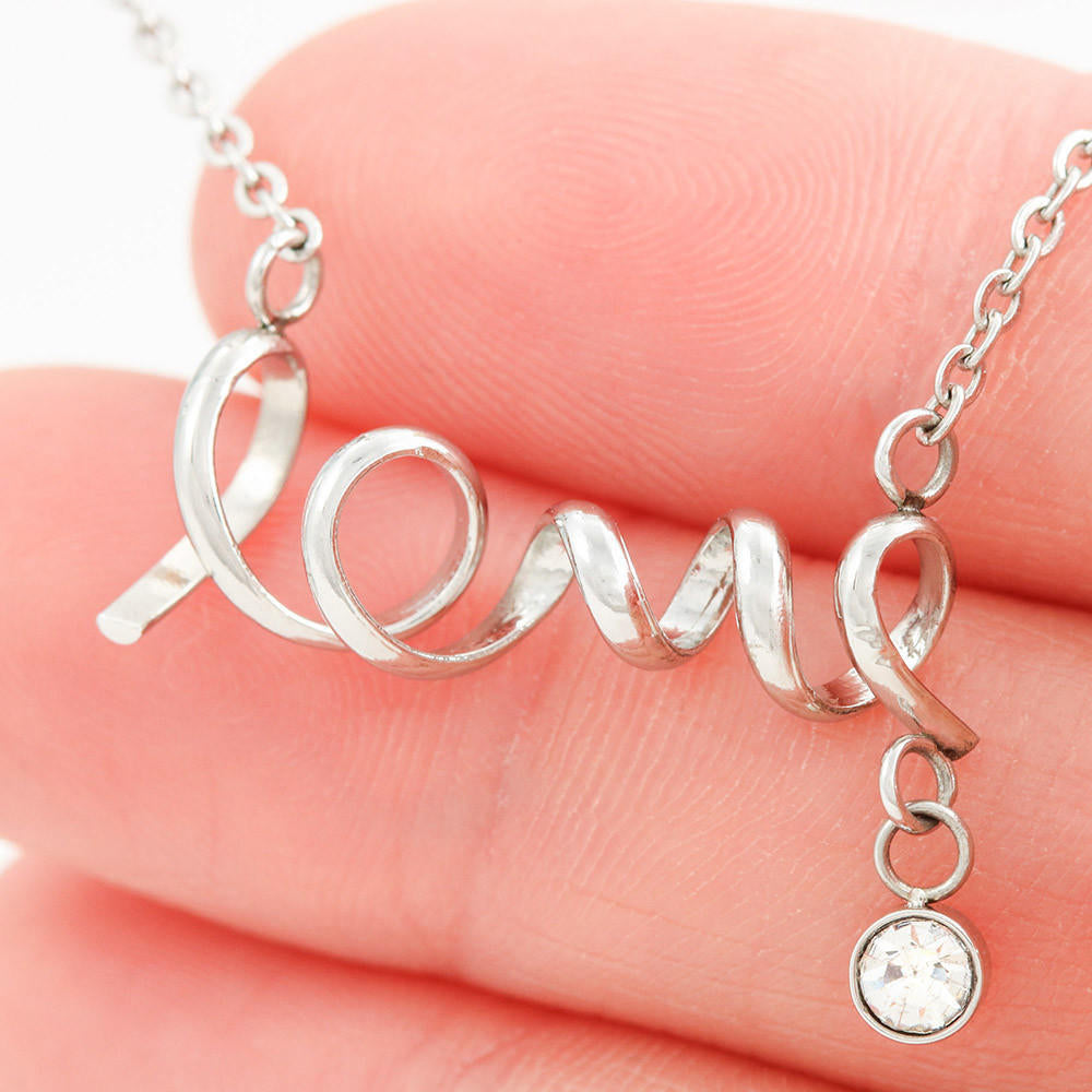 Scripted Love Necklace, Necklace For Girlfriend