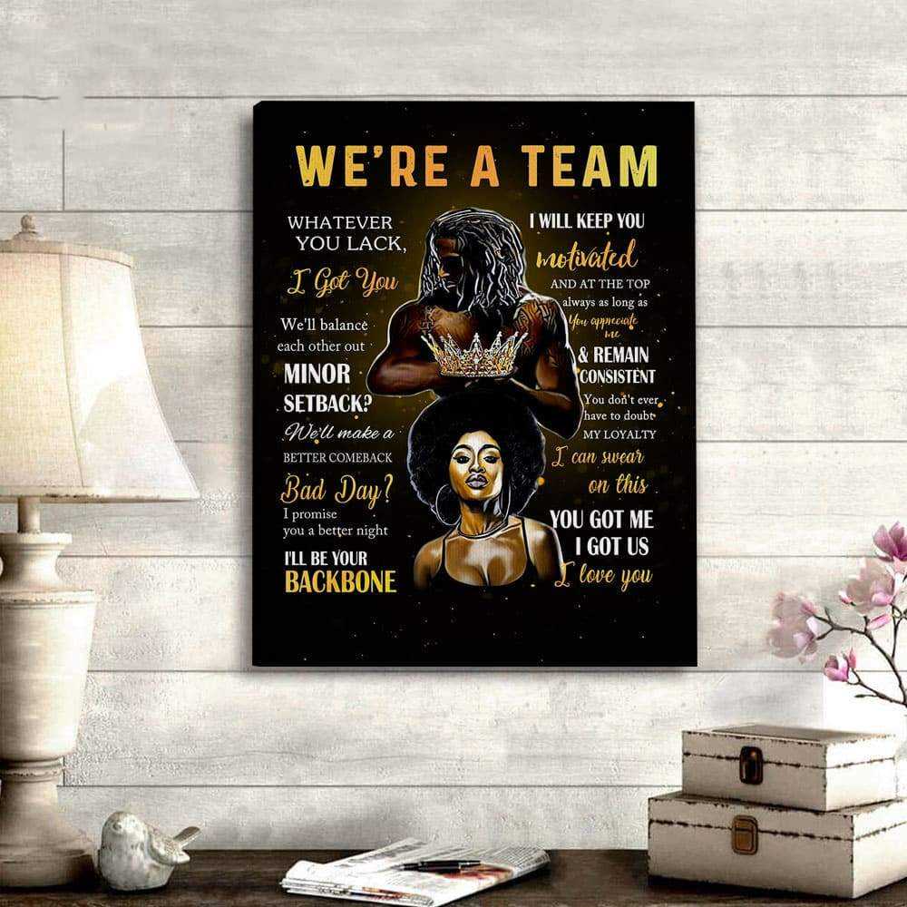 Black Queen Wearing A Crown Custom Name Wall Art Poster