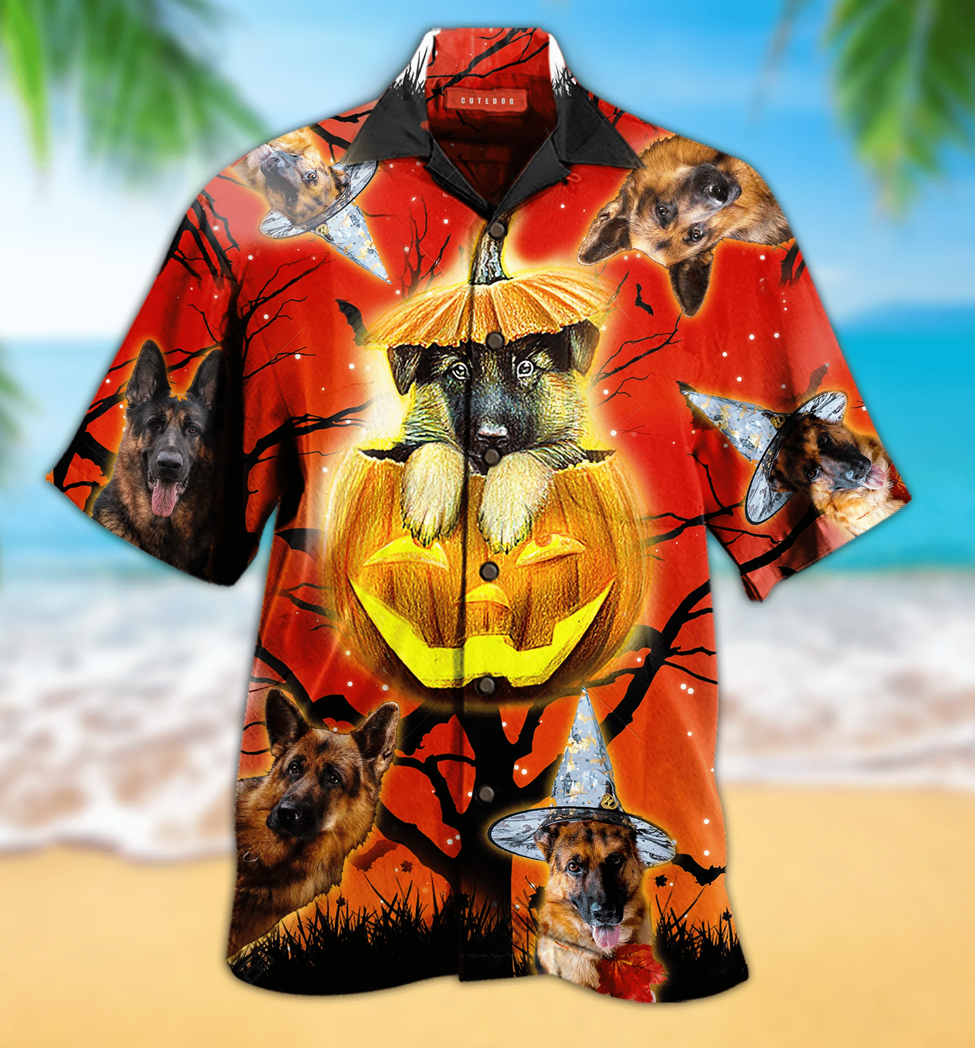 Cute German Shepherd Dog Unisex Hawaiian Shirt Ha34545