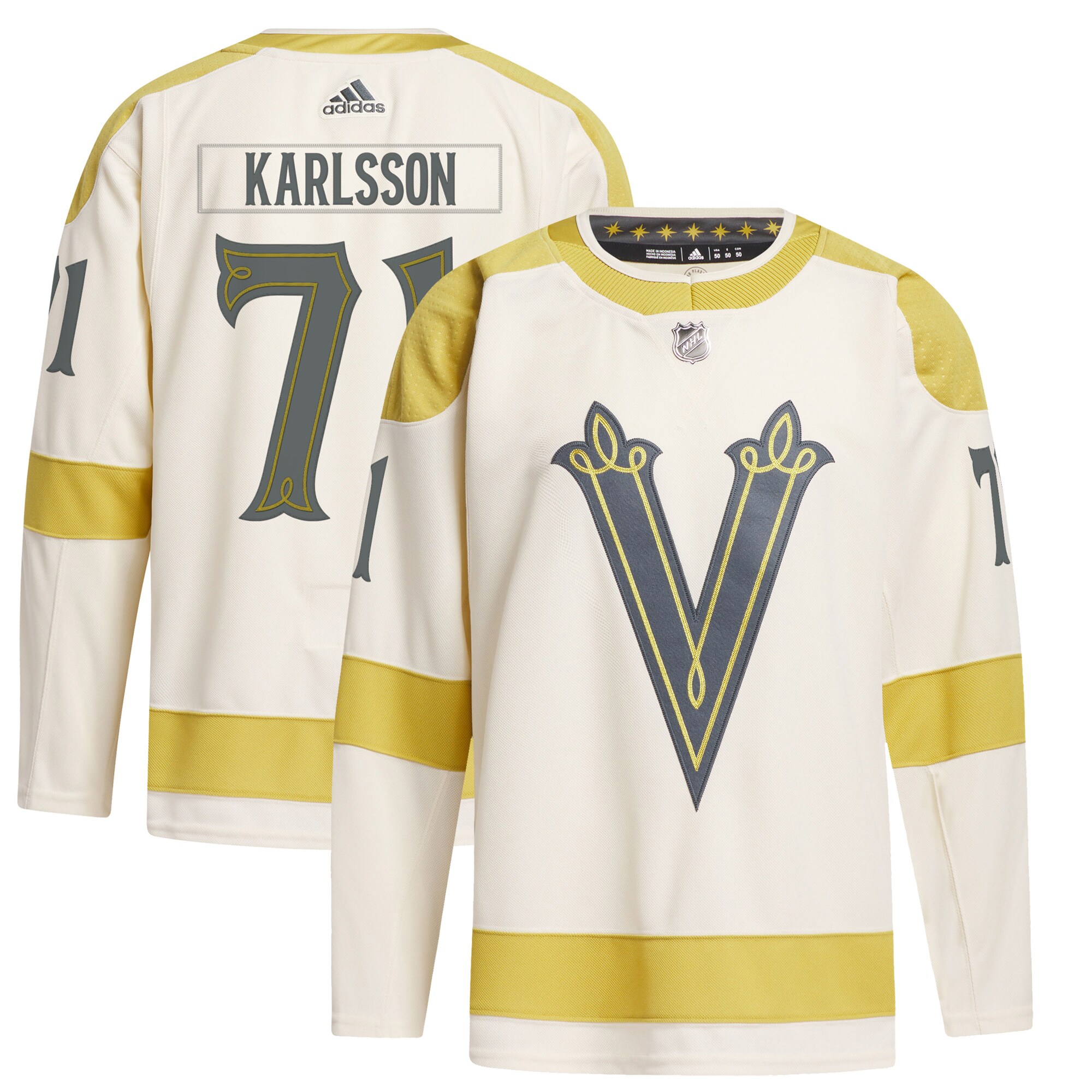 Men's Vegas Golden Knights William Karlsson adidas Cream 2024 NHL Winter Classic Primegreen Authentic Player Jersey