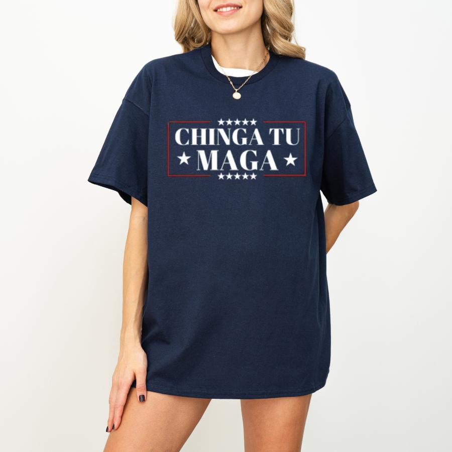 Chinga Tu MAGA Anti-Trump Tee Cotton FDT Shirt No-Trump Shirt for Women – Funny Liberal Gift,Medium Soft Fabric Top Womenswear, Fit Casual