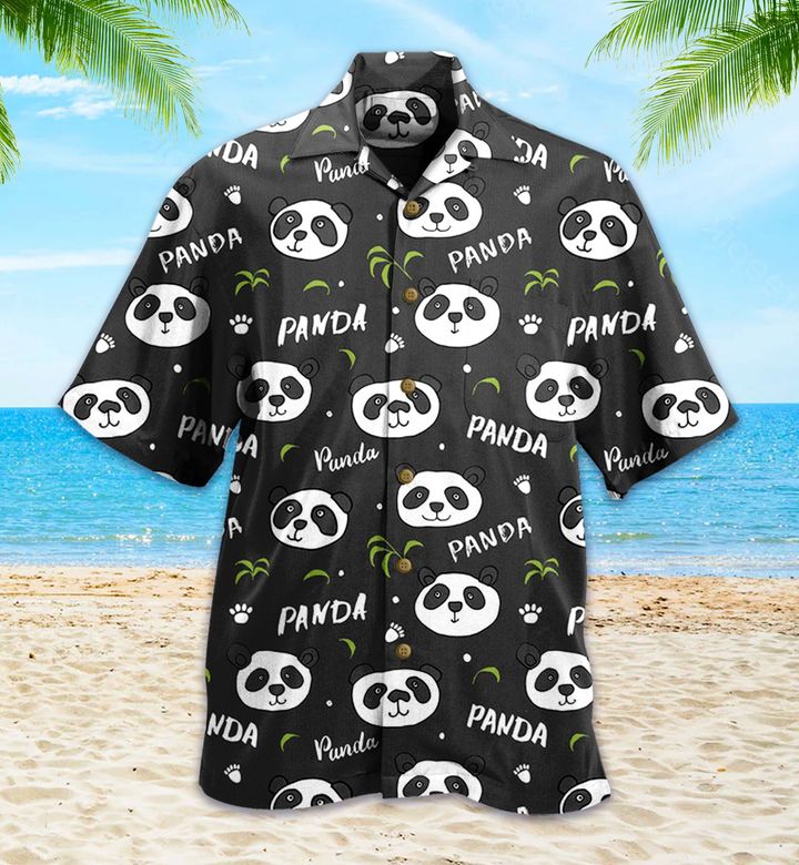 Panda Black 3D Hawaiian Shirt
