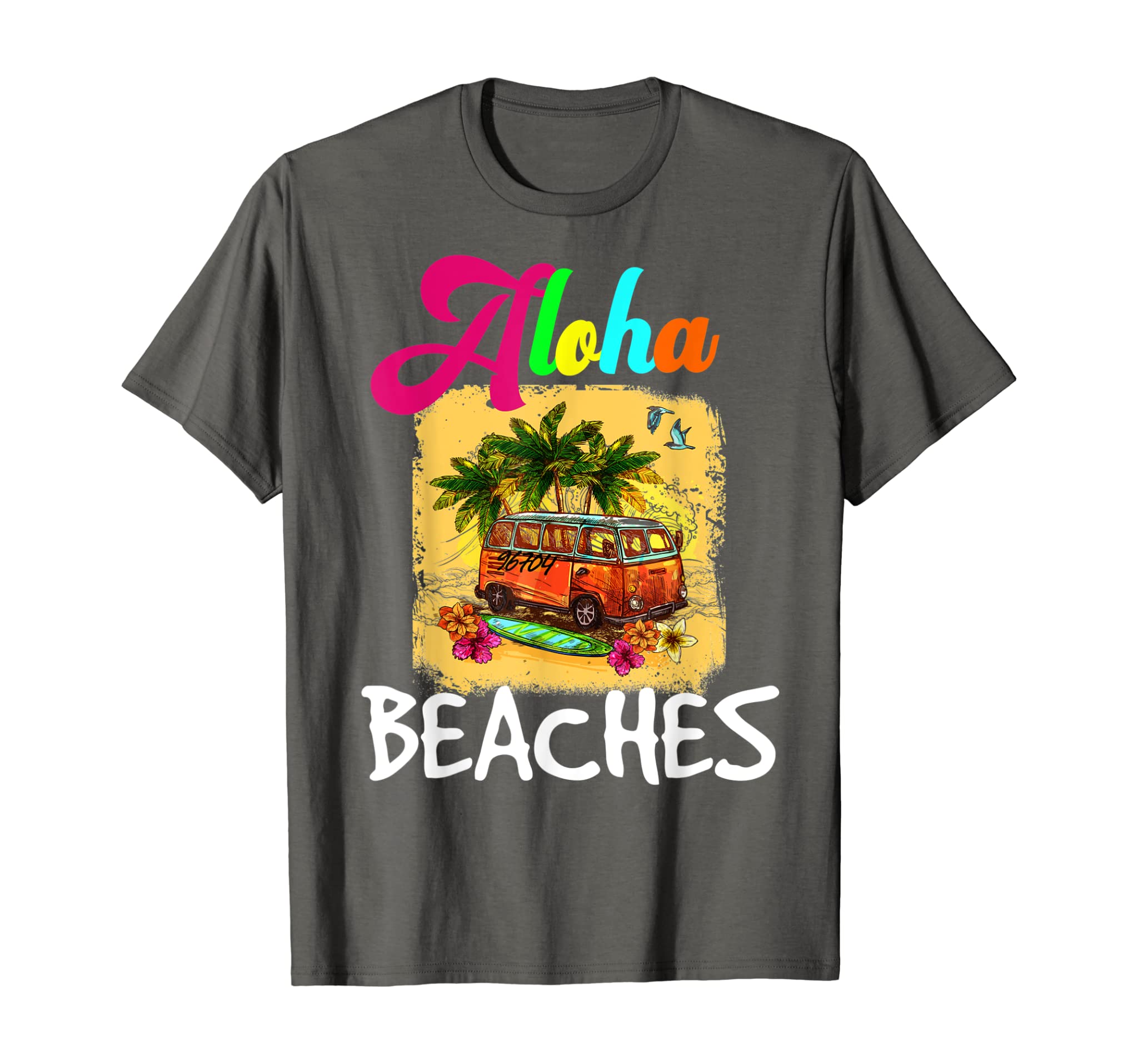 Womens Vintage Aloha Beaches Waikiki Surfing Hawaii Tshirt