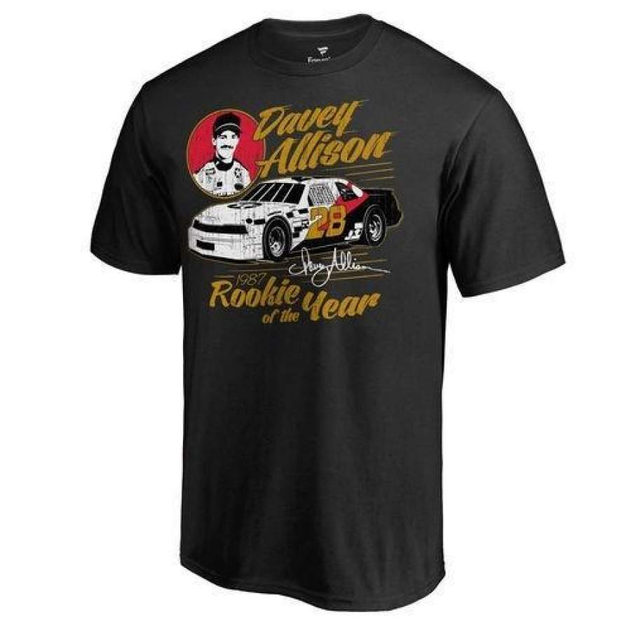 Fanatics Branded Davey Allison Black Rookie of the Year 1987 T-Shirt – Nascar