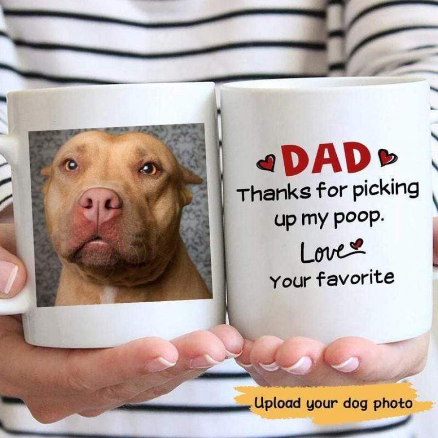 Dear Dog Dad Christmas Photo Personalized Mug