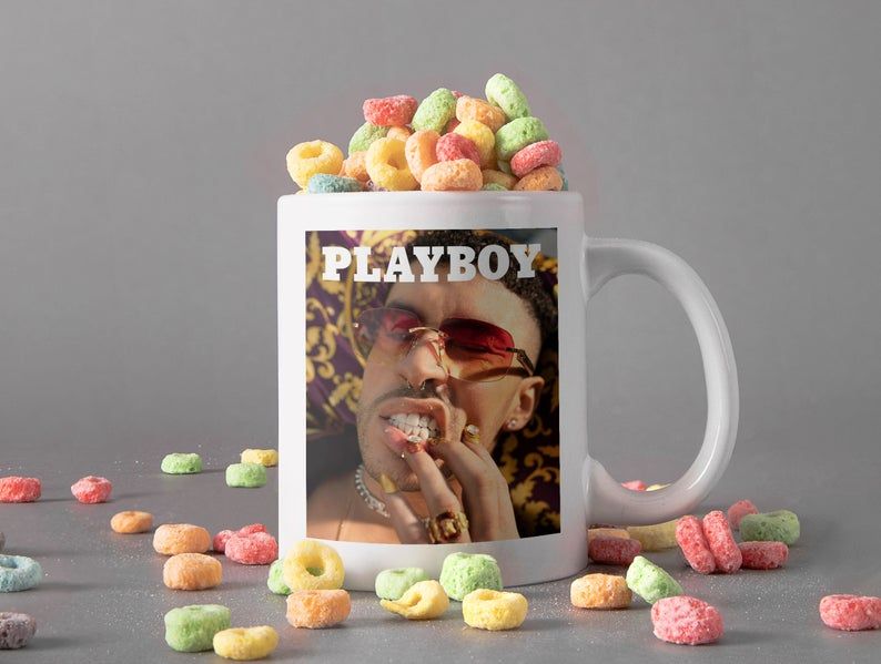 White Mug Bad Bunny Play Boy Mug Benito Antonio Martínez Ocasio Mug Puerto Rico Rapper Mug Hip Hop Legend Premium Sublime Ceramic Coffee Mug H99