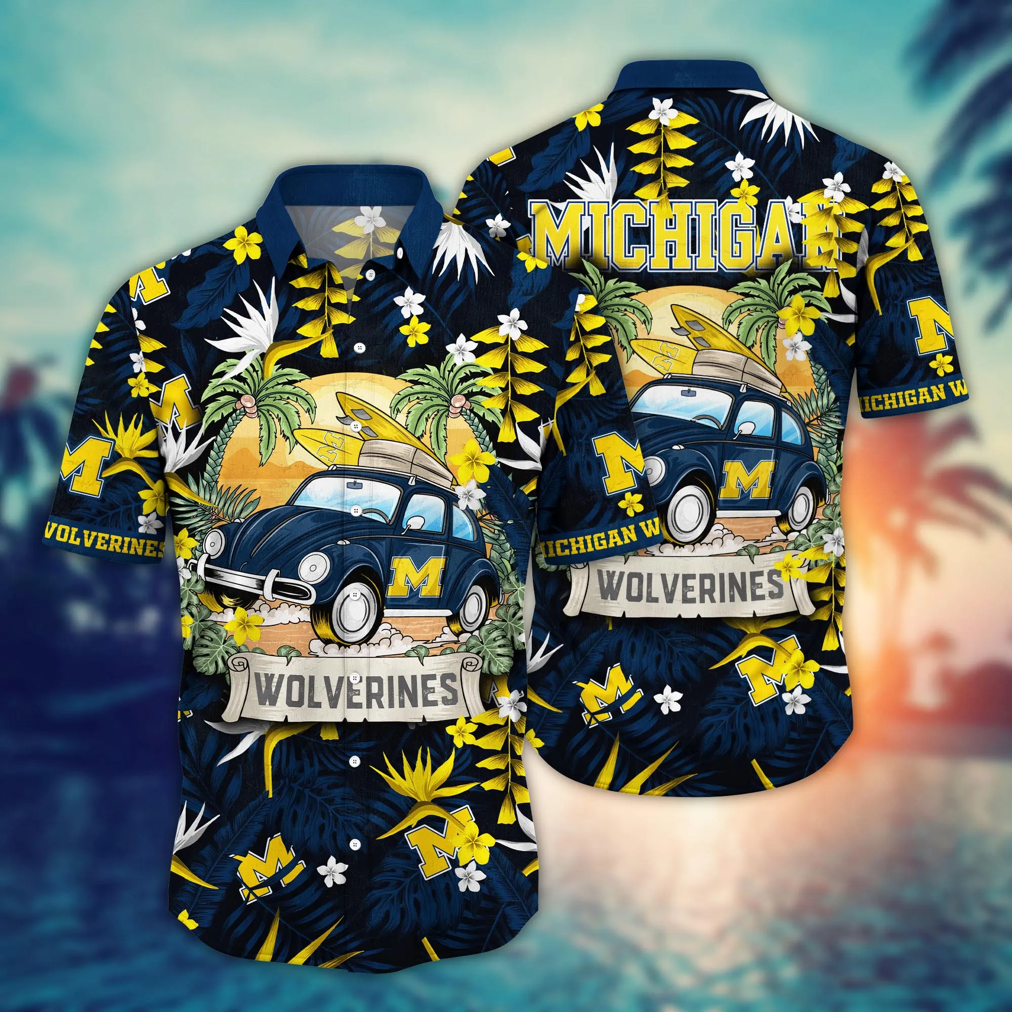 Michigan Wolverines NCCA Hawaiian Shirt Flip Flopstime Aloha Shirt