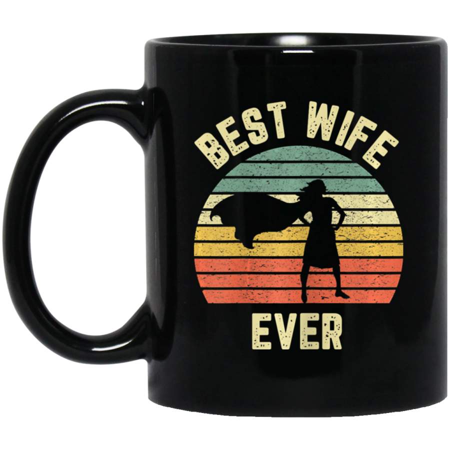 Vintage Best Wife Ever Holiday Gift Superhero Fun Graphic _2576 Coffee Mug