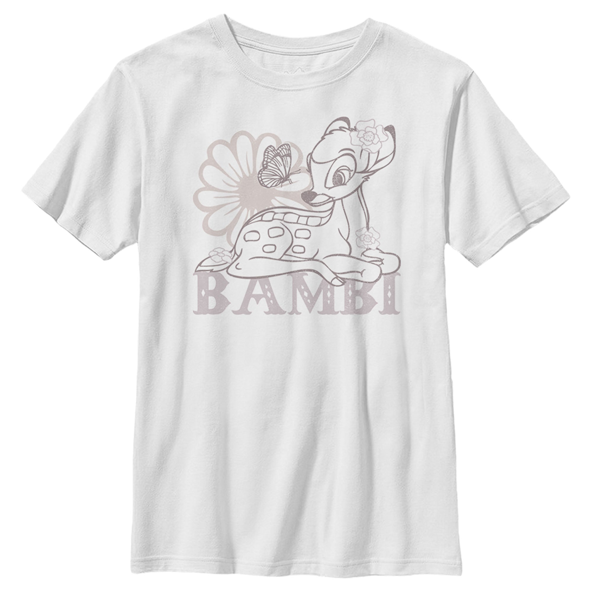 Boy’S Bambi Flower And Butterfly Sketch T-Shirt