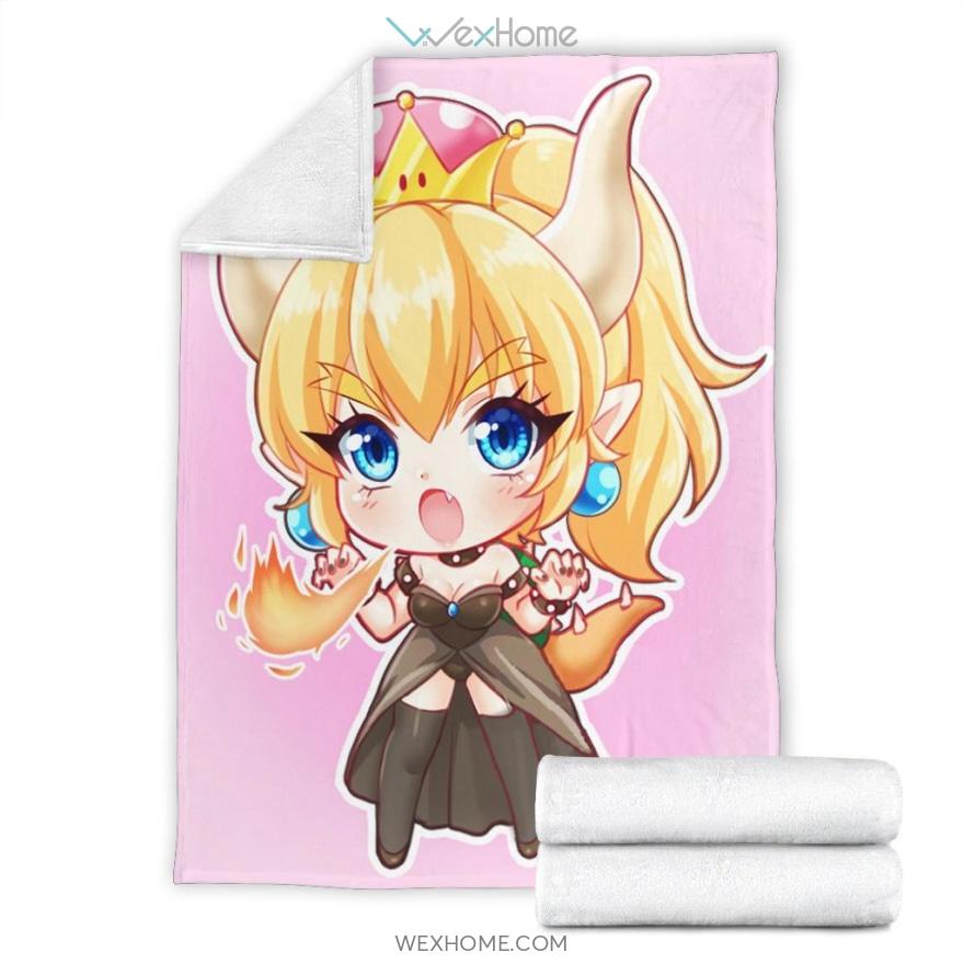 Princess Bowsette Super Mario Bros Premium Blanket