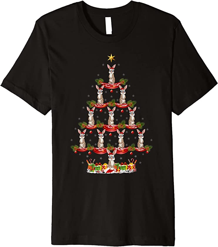 Bunny Lover Xmas Holiday Santa Bunny Christmas Tree Premium T-Shirt