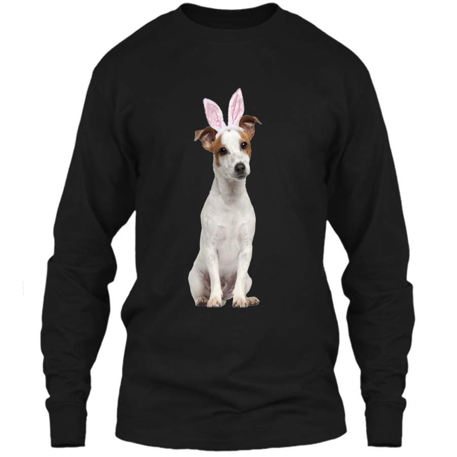 Jack Russell Wearing Easter Bunny Ears Dog T-Shirt LS Ultra Cotton Tshirt