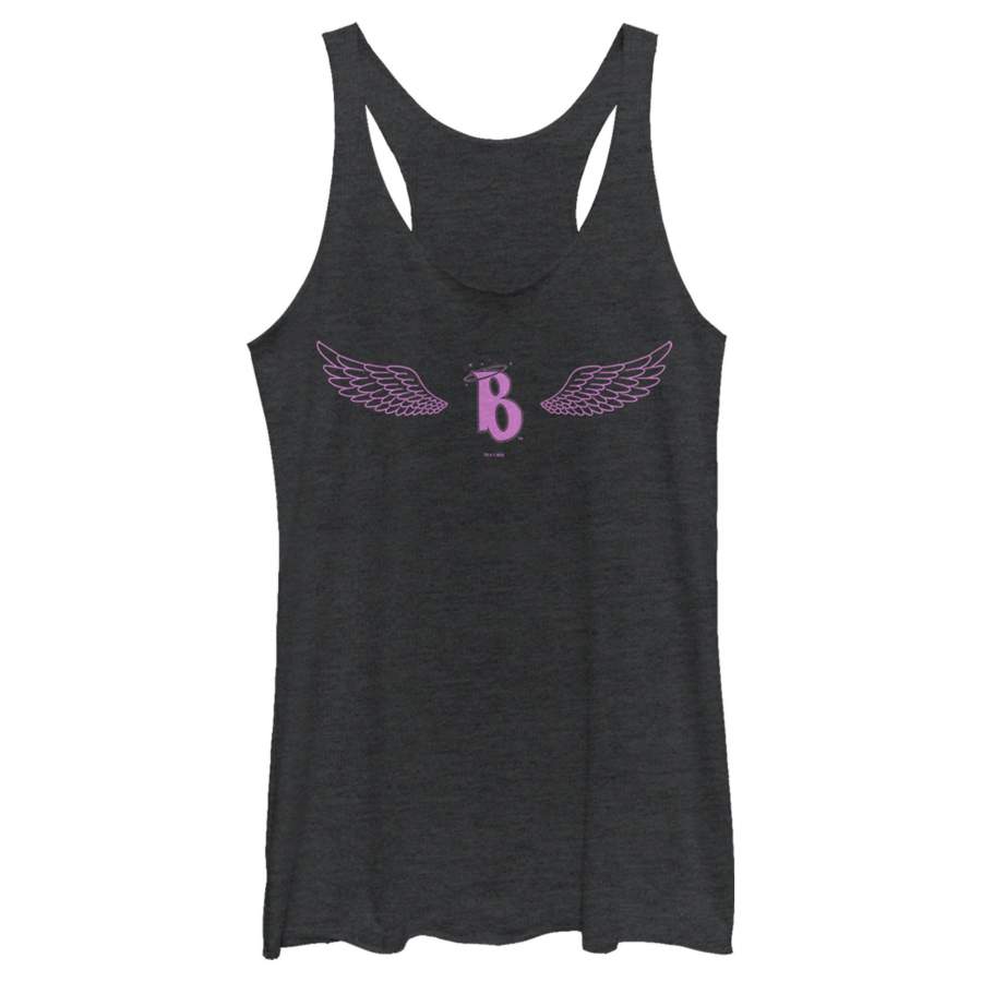 Bratz Women’s Angel Wings Logo  Racerback Tank Black Heather XS