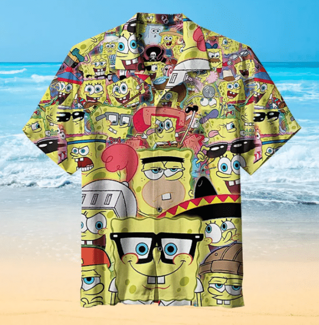 Spongebob For Man And Woman Print Short Sleeve Hawaii Shirt Ha40000