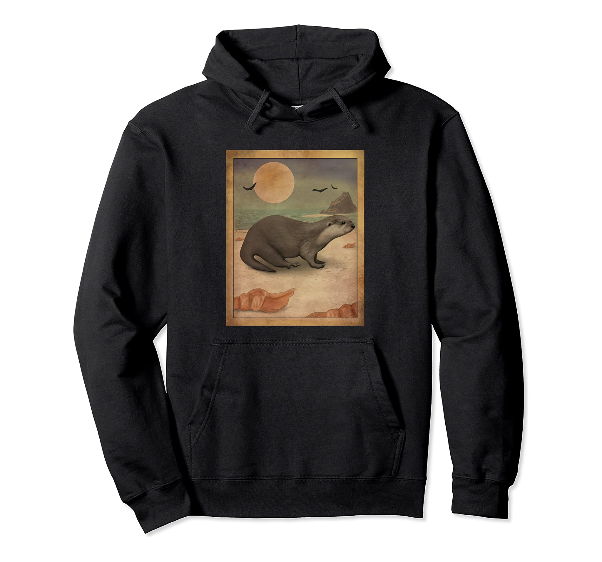 By The Sea Otters Clothes Outfit Japanese Art Gift Otter Pullover Hoodie