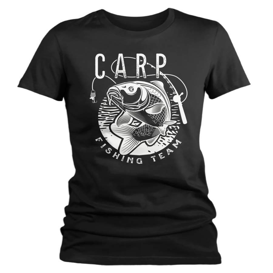 Women’s Carp Fishing T Shirt Carp Fishing Team Shirts Vintage T-Shirt Fisherman Shirt Fishing Gift Idea Tee