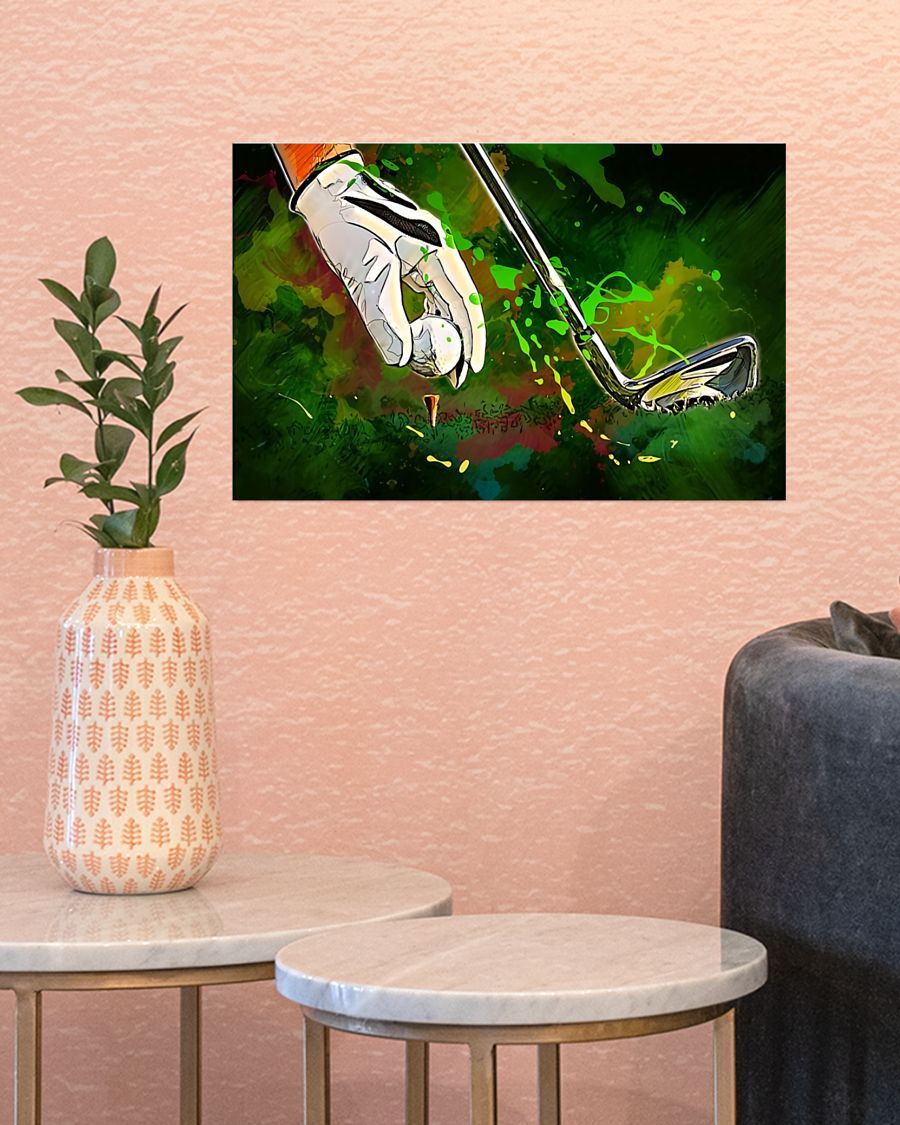 Golf Art Green Color Horizontal Canvas And Poster | Wall Decor Visual Art