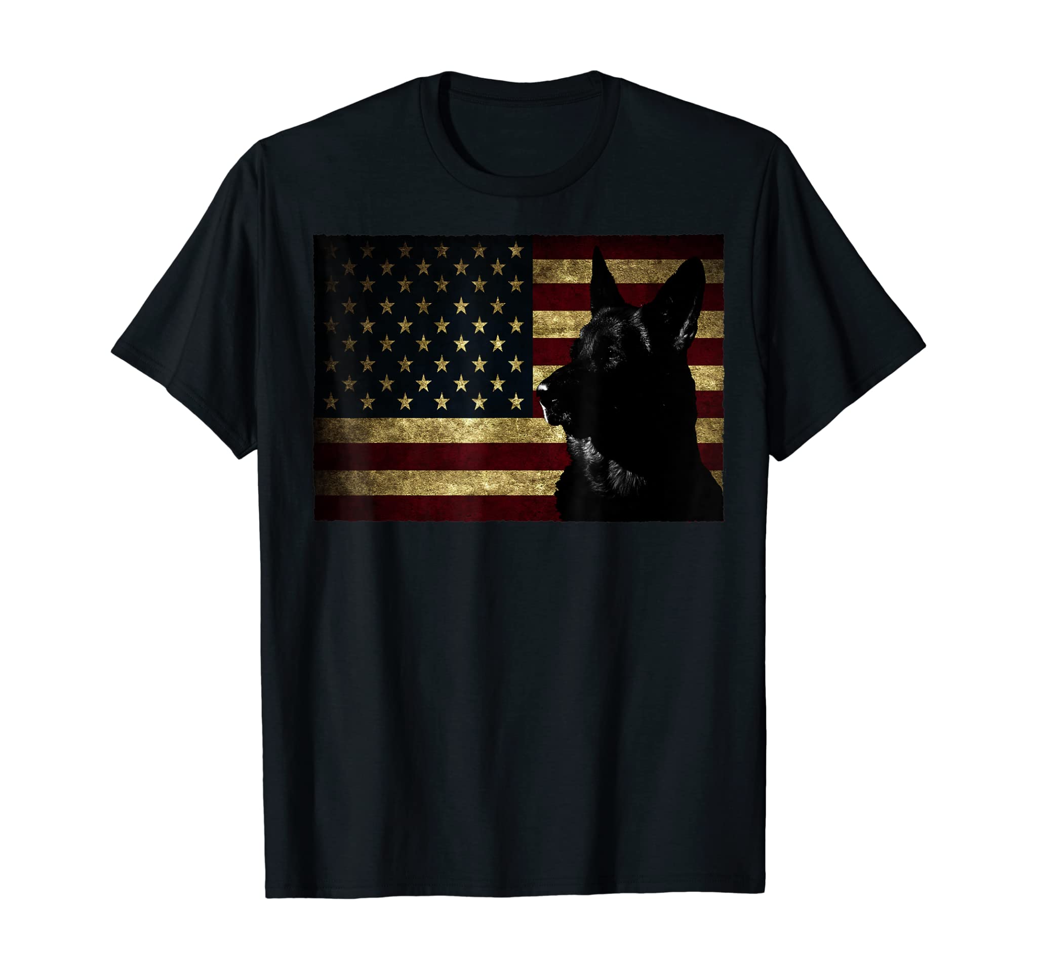 Black German Shepherd shirt American Flag 4th July GSD Dog