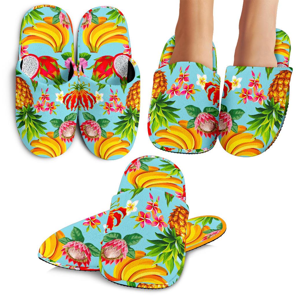 Hawaii Tropical Fruits Pattern Print Slippers Ha18221