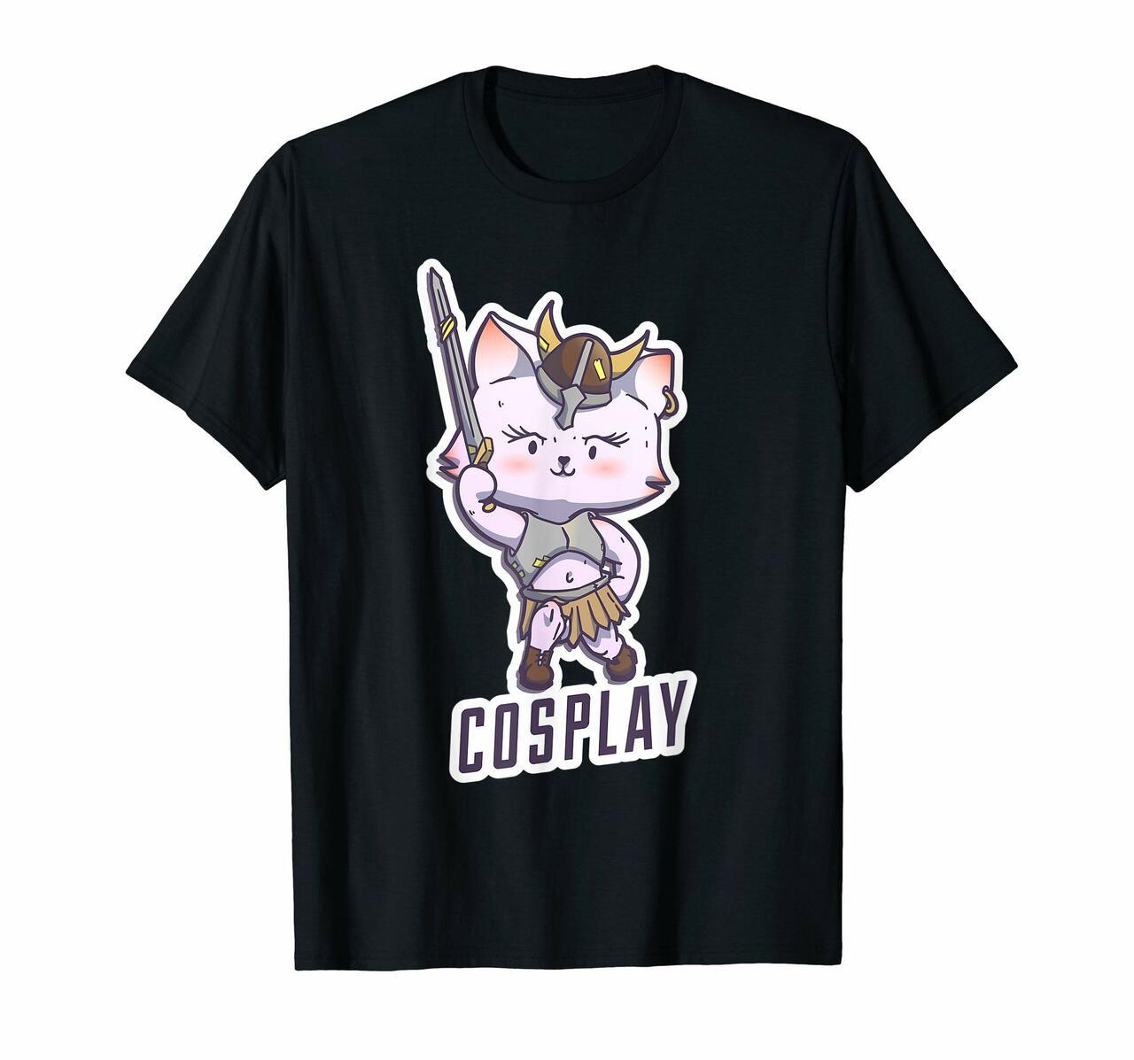 Cosplay Viking Kitten Cute Gift T-Shirt Men Women Boys Girls