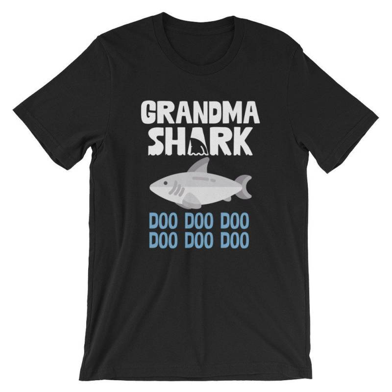 Crushtee Grandma Shark Doo Doo T Shirt | Funny Shark Matching Shirt | Family Graphic Gift Tee Shirt | Shark Unisex T Shirt | Grandmother Shark Tees Long Sleeve Hoodie