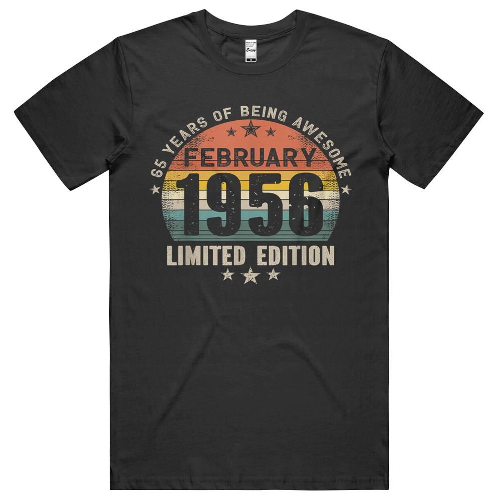 65 Years Old Made In February 1956 Vintage 65th Birthday Unisex Shirt