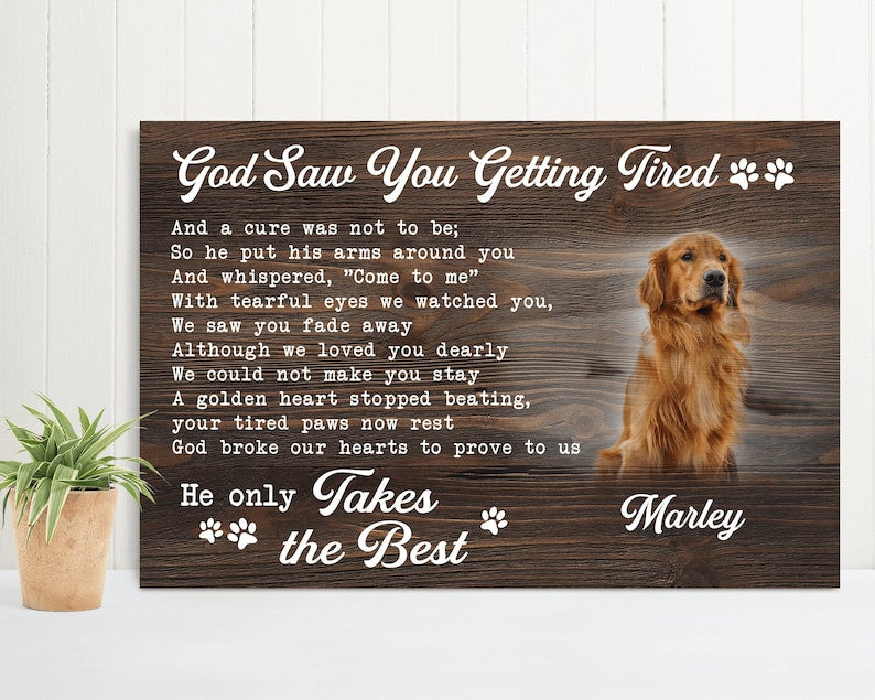 Deceased Pet Photo W/ Quote, Dog Remembrance Gift, Custom Pet Memorial Canvas, Dog Sympathy Gift, Pet Loss Gifts, Loss Of Dog Memorial Gift