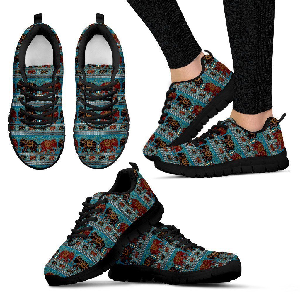 Tribal Elephant Print Sneakers Shoes