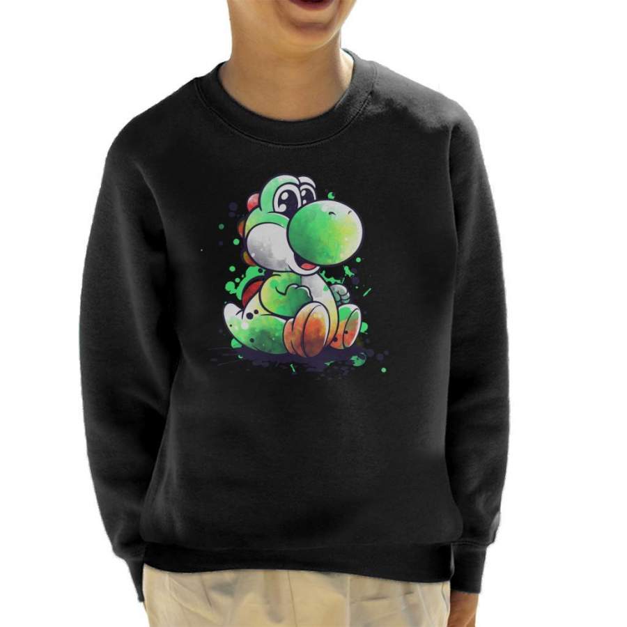 Yoshi Watercolour Super Mario Kid’s Sweatshirt