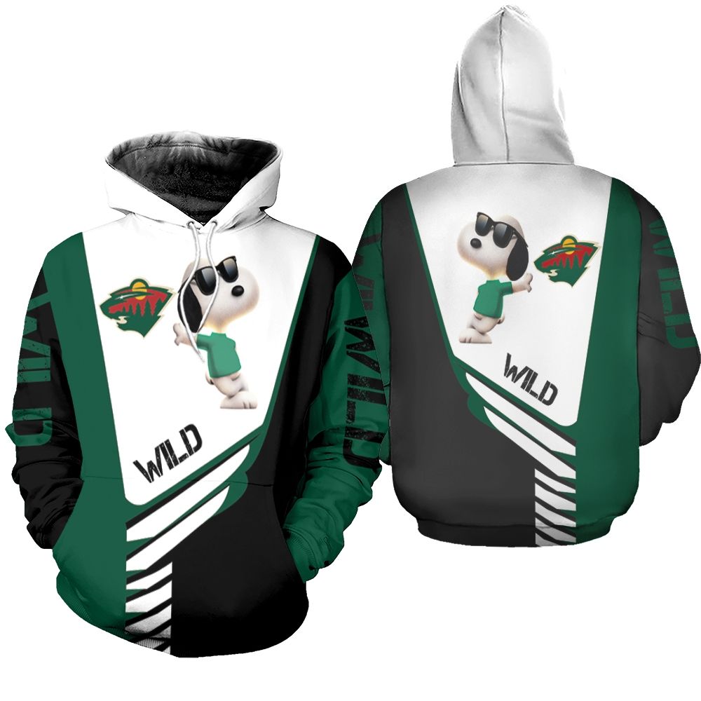 Minnesota Wild Snoopy For Fans 3D Hoodie