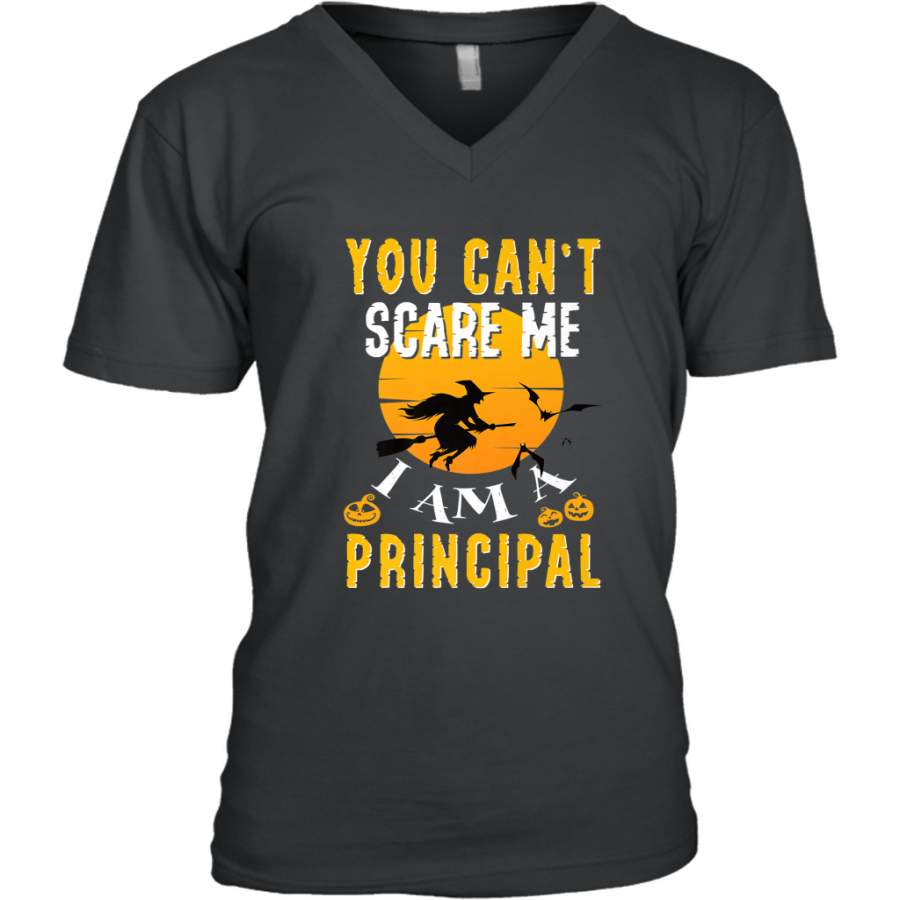 You Can’t Scare Me Principal Quote Halloween Funny Costume Men’s V-Neck