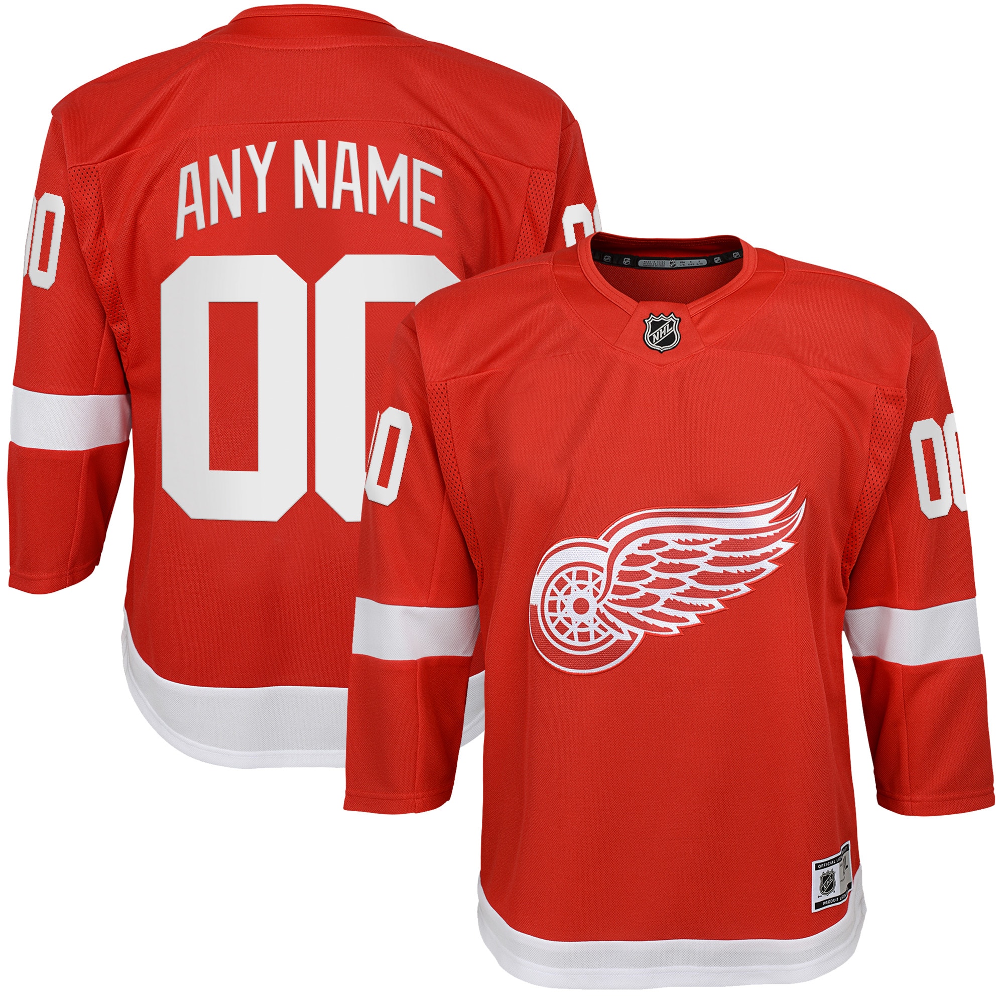 Detroit Red Wings Youth Home Custom Premier Jersey – Red