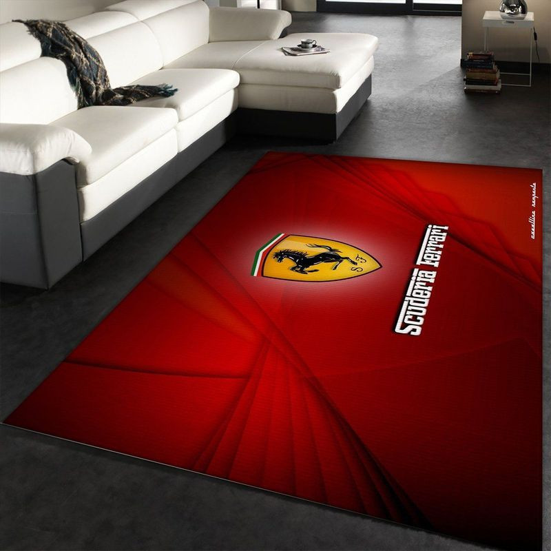 Ferrari Logo Iii Area Rug Living Room Rug Home Decor Floor Decor