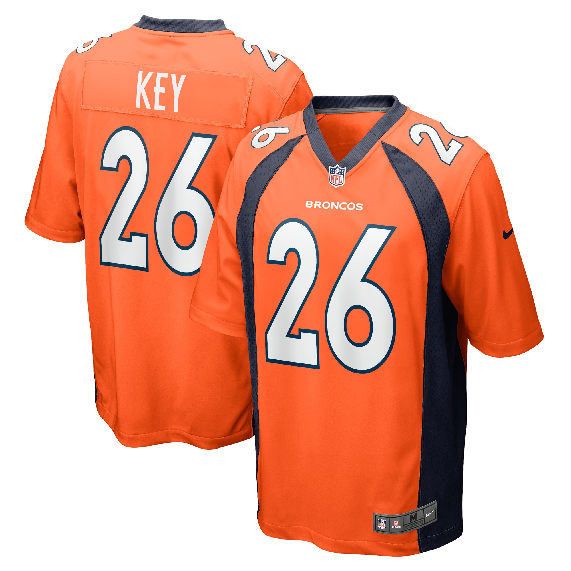 Men’s Denver Broncos Devon Key  Orange Team Game Jersey 2