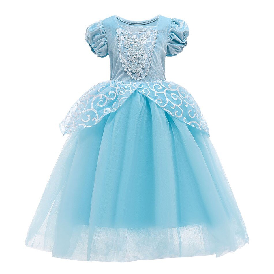 3-10 Years Girl Christmas Evening Dress Kids Cinderella Dress Princess Accessories Children Birthday Party Prom Evening Dress alx