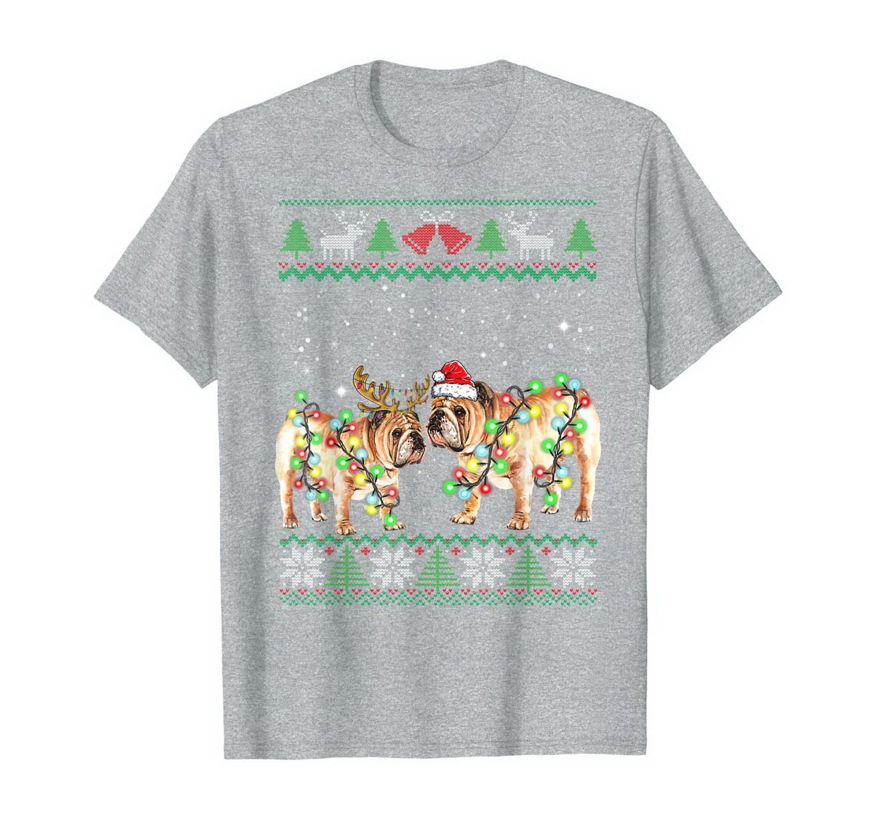 Bulldog Ugly Christmas Dog Xmas Gift For Bulldog Lovers Men T-Shirt New