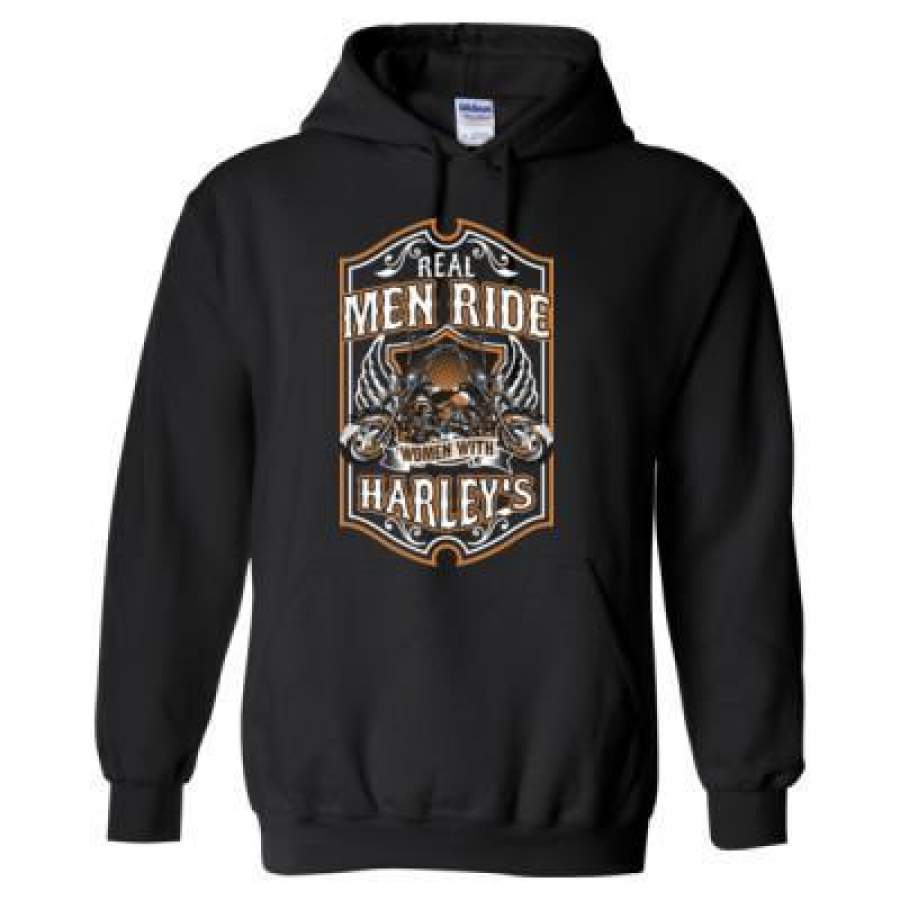 AGR Men Ride Women With Harleys – Heavy Blend™ Hooded Sweatshirt