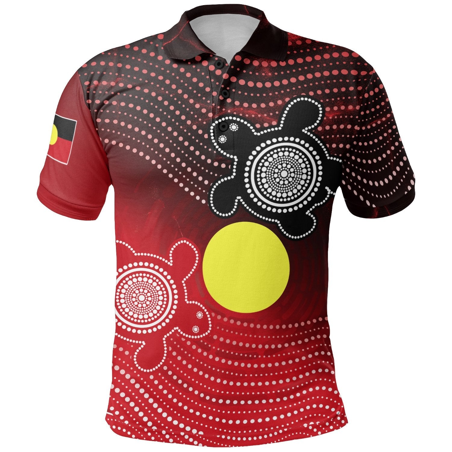 Aboriginal Polo – Indigenous Circle Dot Painting Style Polo Shirt – BRANDAX