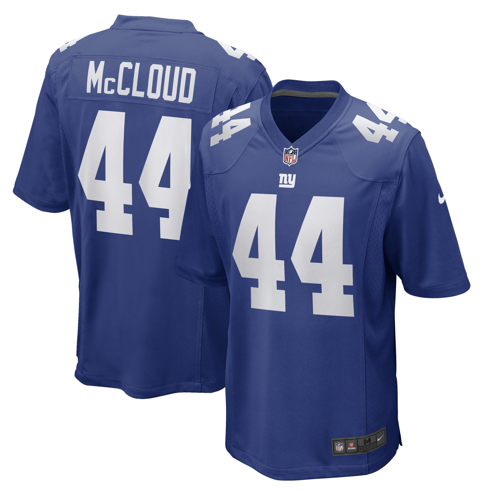 Nick McCloud New York Giants Game Player Jersey – Royal