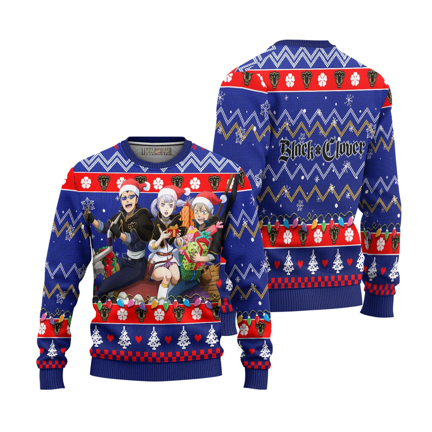 Black Clover Anime Ugly Christmas Sweater Characters Xmas Gift