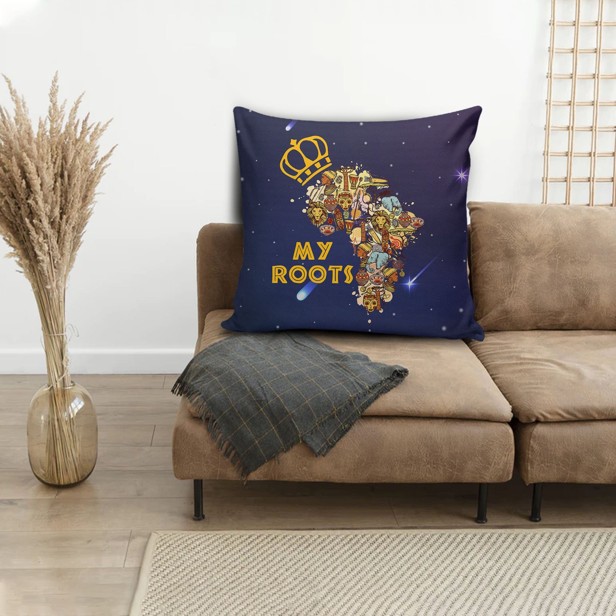 African American Throw Pillows My African Roots Square Throw Pillow African Print Cushions