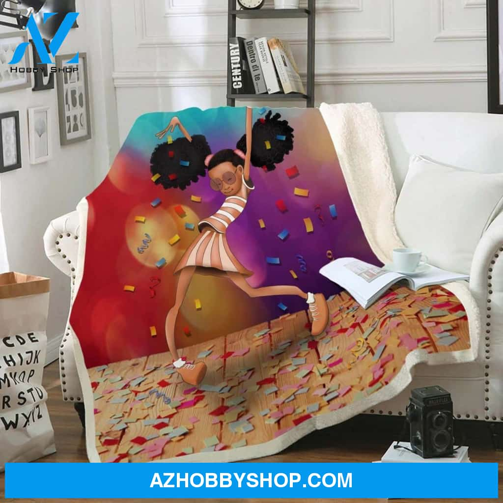 Vintage Africa Blankets Afro Black Girl Fleece Blanket Afro Black Girl