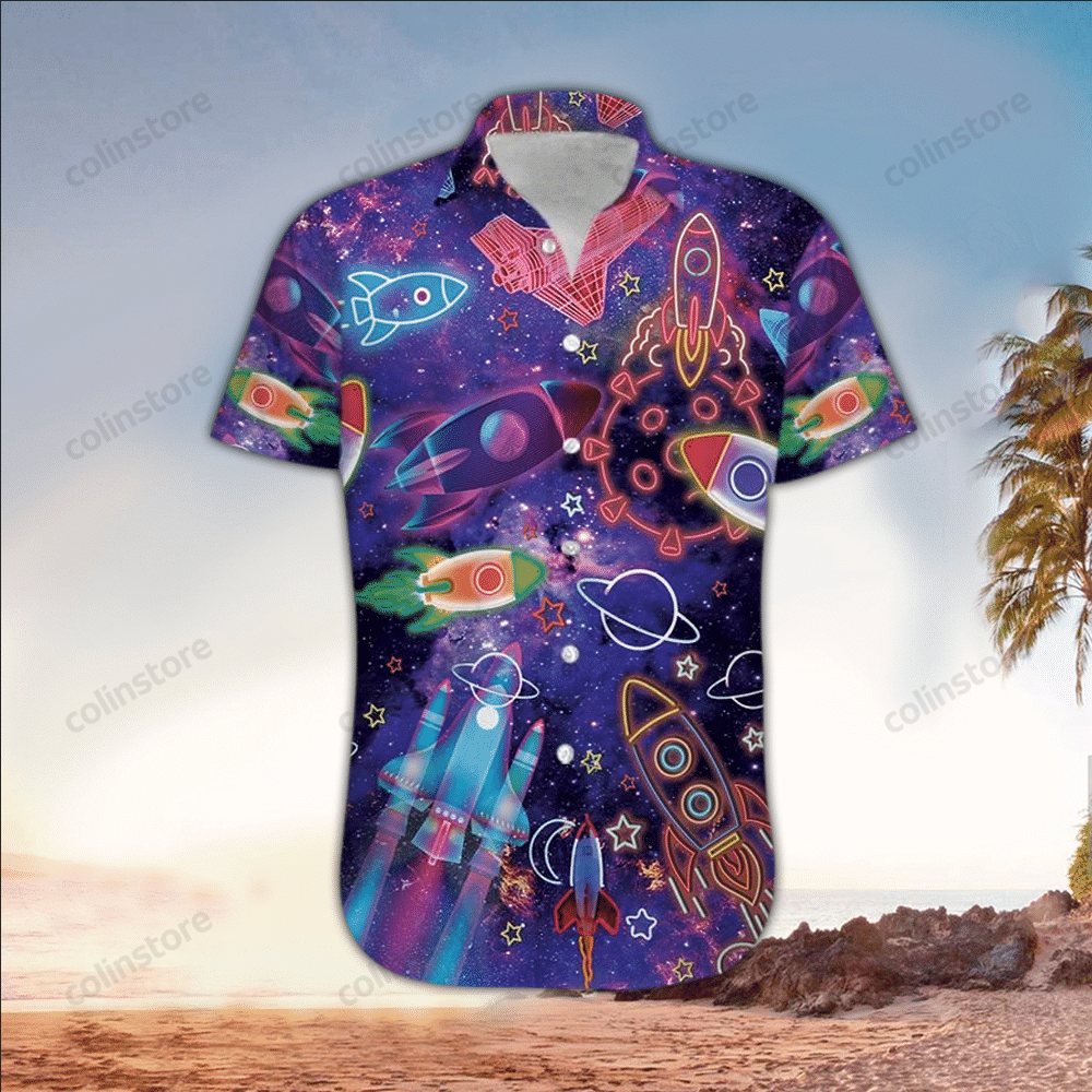 Space Hawaii Button Up Shirt Aloha Ha916