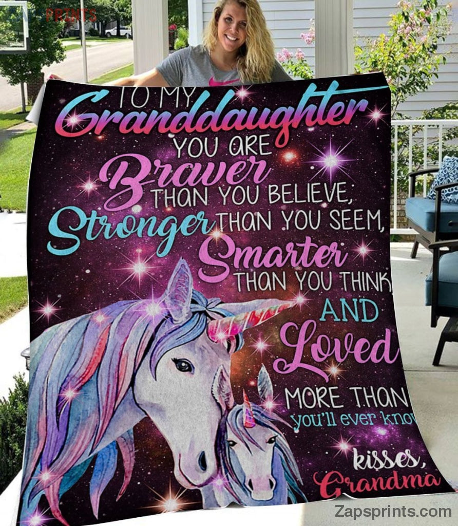 Gift For Granddaughter – To My Granddaughter – Unicorn – The Little Unicorn – Blanket