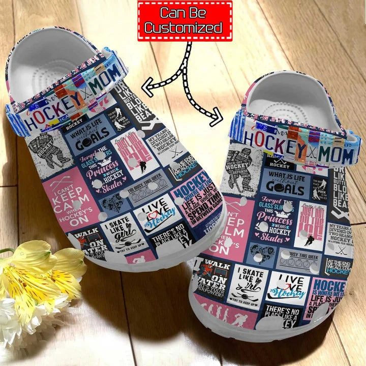 Custom Crocss Personalized Hockey Mom Clog Shoes