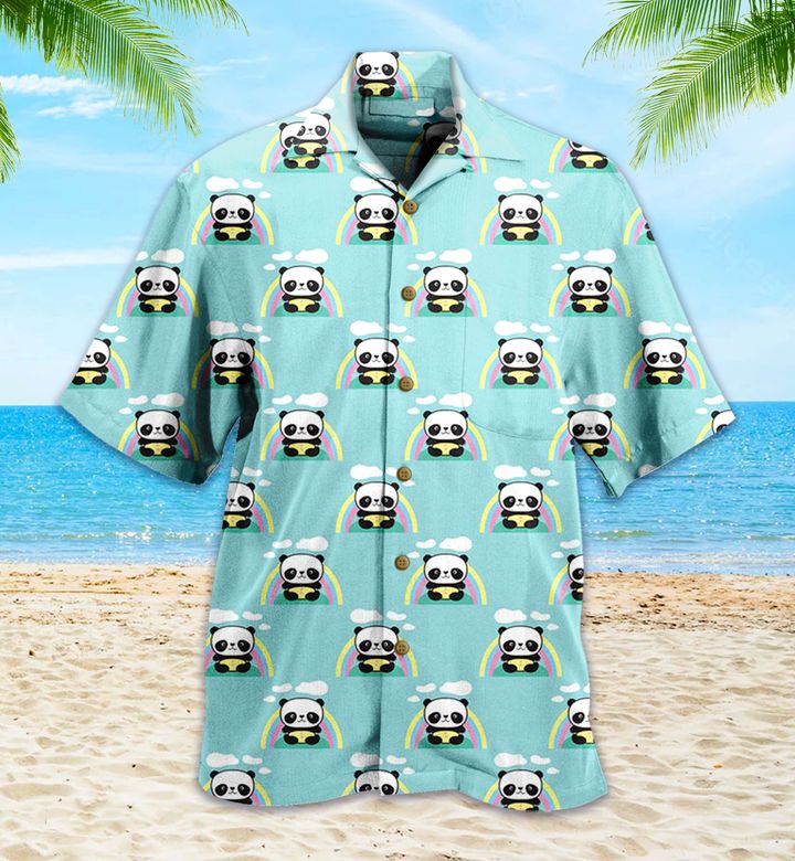 Panda Blue 3D Hawaiian Shirt