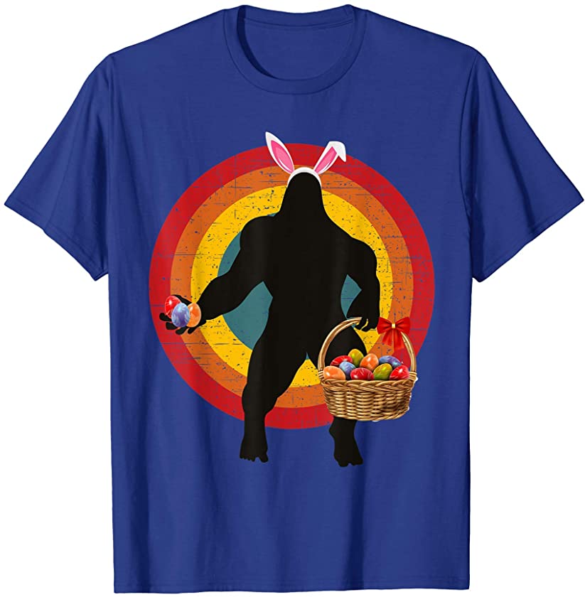 Big foot Eatser Basket bunny ears Easter egg sasquatch T-Shirt