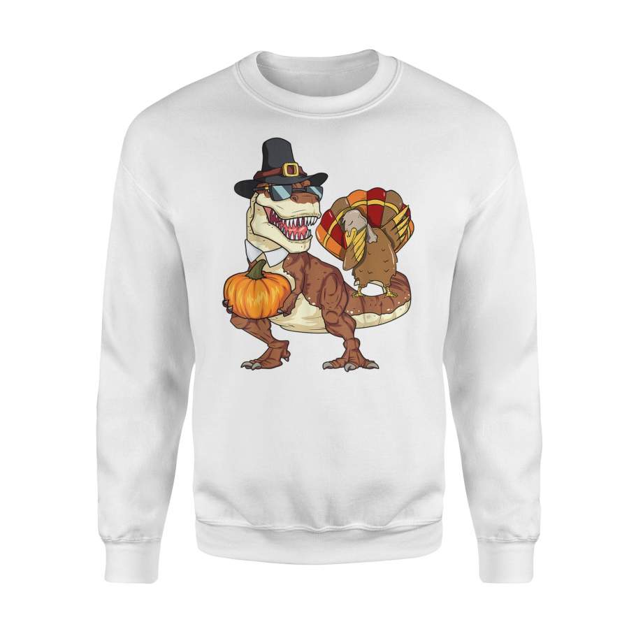 Thanksgiving T-Rex Dinosaur Dabbing Turkey Sweatshirt